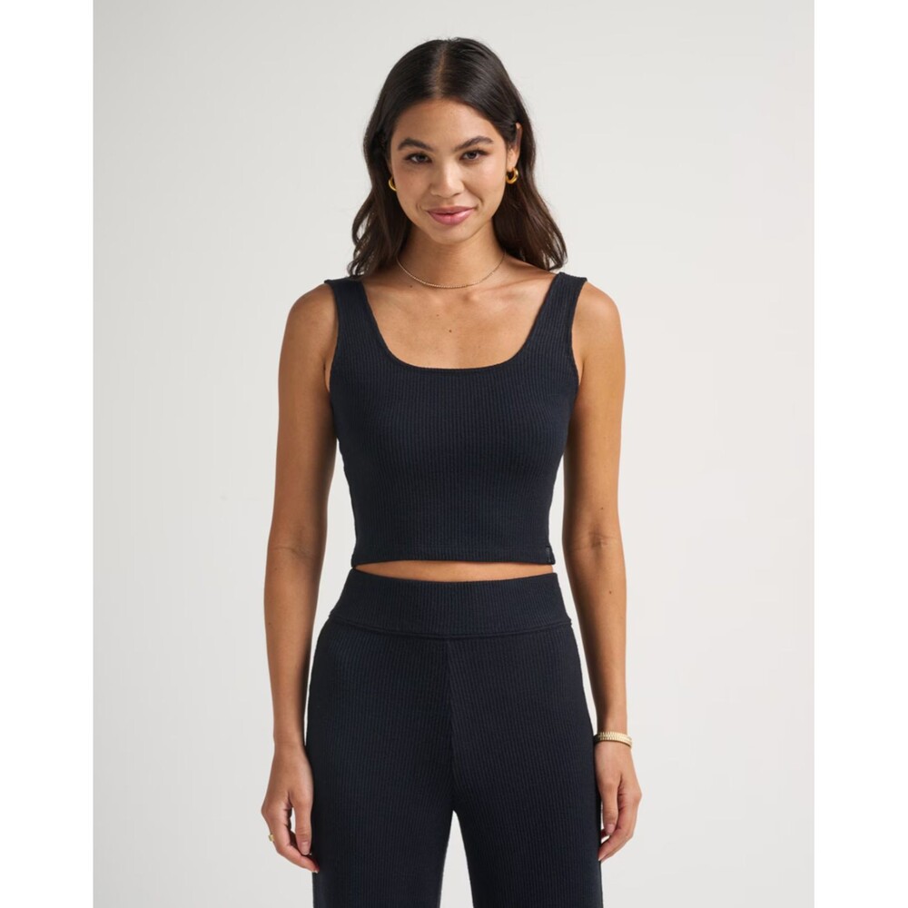 Travis Mathew Adare Wide Rib Soft Stretch Tank Black Women's Small